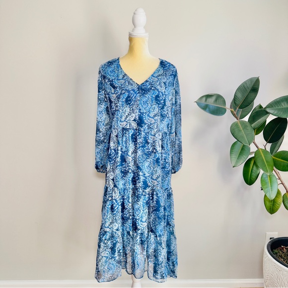 Joie Parisian paisley tiered chiffon Midi Dress - Picture 5 of 11